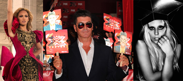 Beyonce, Simon Cowell and Lady Gaga